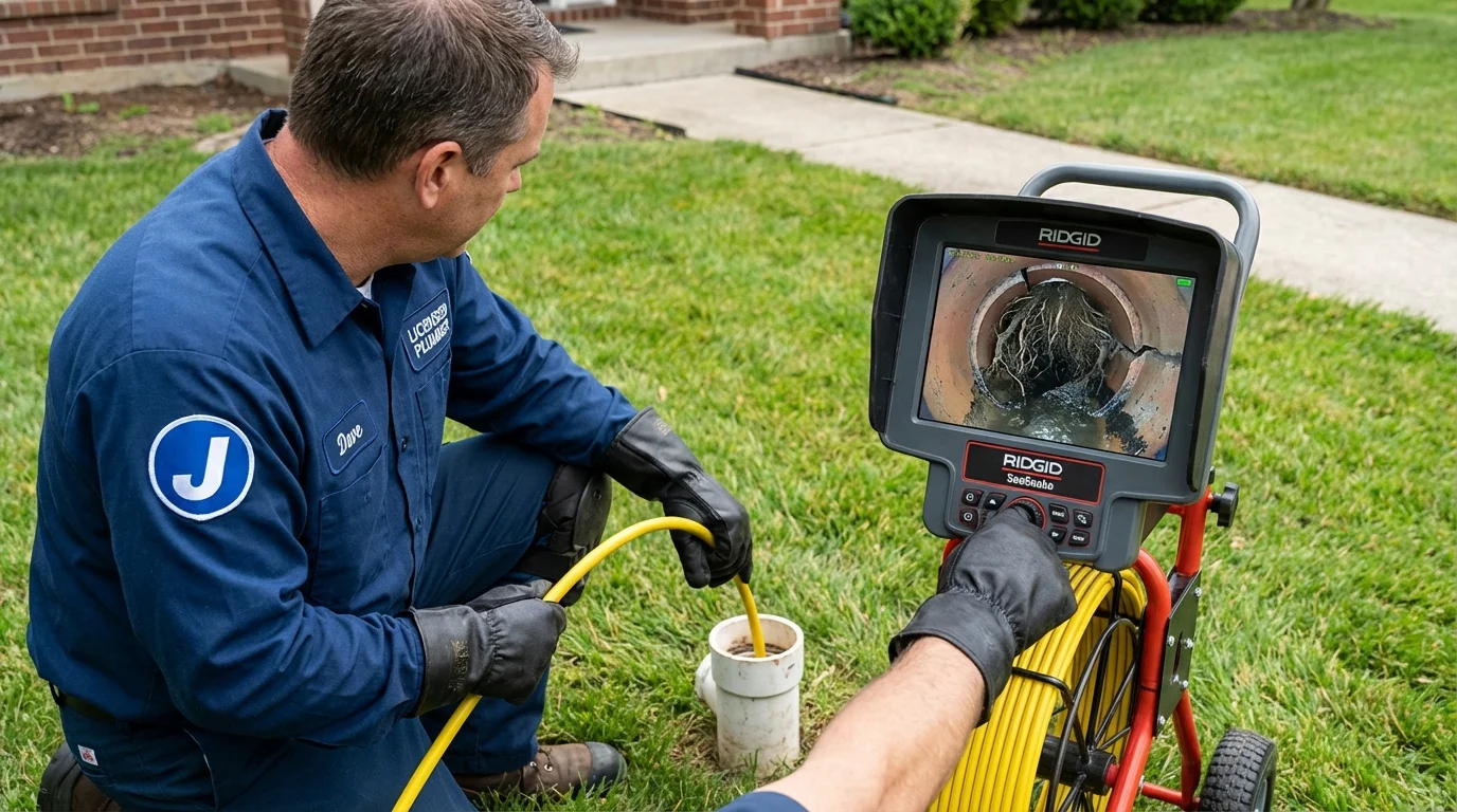 Sewer camera inspection being performed by Johns Plumbing LLC in Opelika